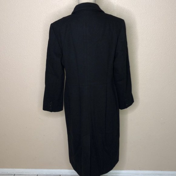 BROOKS 346 Solid Black Wool Blend Coat - Picture 2 of 5